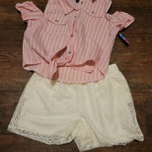 Pink/Lace Dollhouse 2pc short set